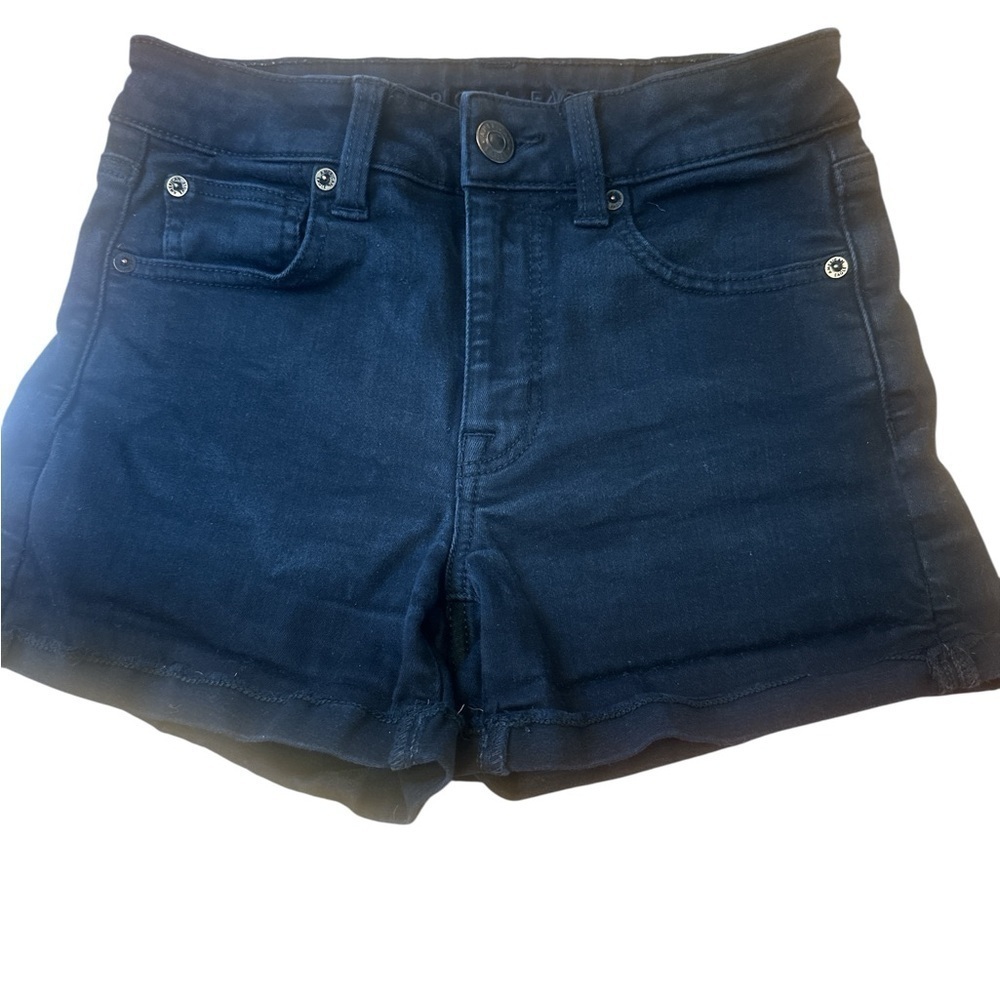 American Eagle Black Denim Jean Shorts Womens Size 2